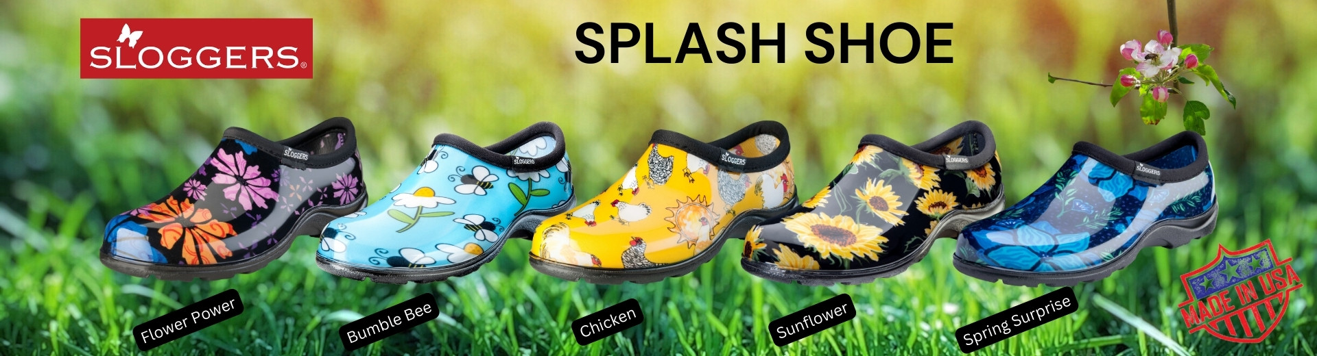 Splash shoes made in USA Women's shoe hero banner